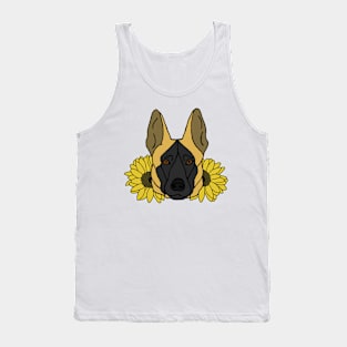 Fawn Shepherd/Malinois with Sunflowers Tank Top